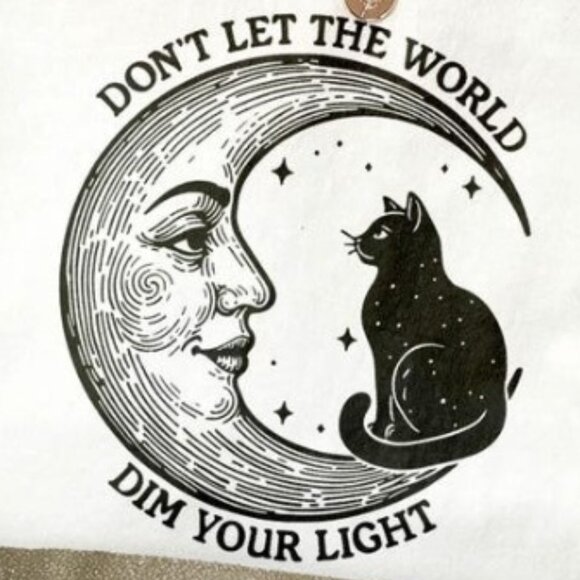 Celestial Moon T-Shirt, Witchy Black Cat Shirt - Picture 2 of 3